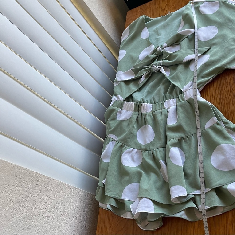 Free the Roses Knotted Front Romper Pistachio Size S - Picture 8 of 16